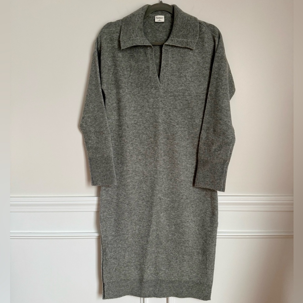 Abercrombie & Fitch Soft Gray Knit Sweater Dress